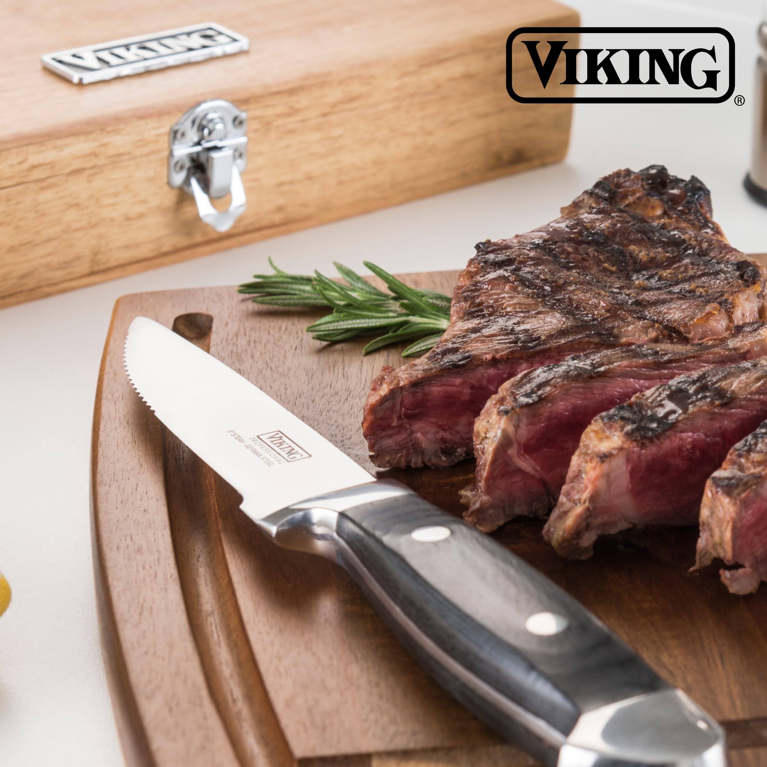 Amazon.com: Viking 6-Piece Steak Knife Set With Box | Black: Home
